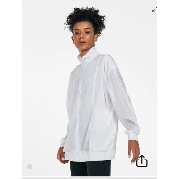 Adidas Adicolor Oversized Ripstop Track Jacket White Size Small - Picture 1 of 7